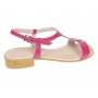 sandale dama fucsia din piele naturala cu bareta in T si toc mic S16FCS